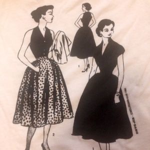 Wide Neck Tee with Vintage Models